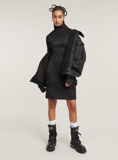 Coated Rib Dress